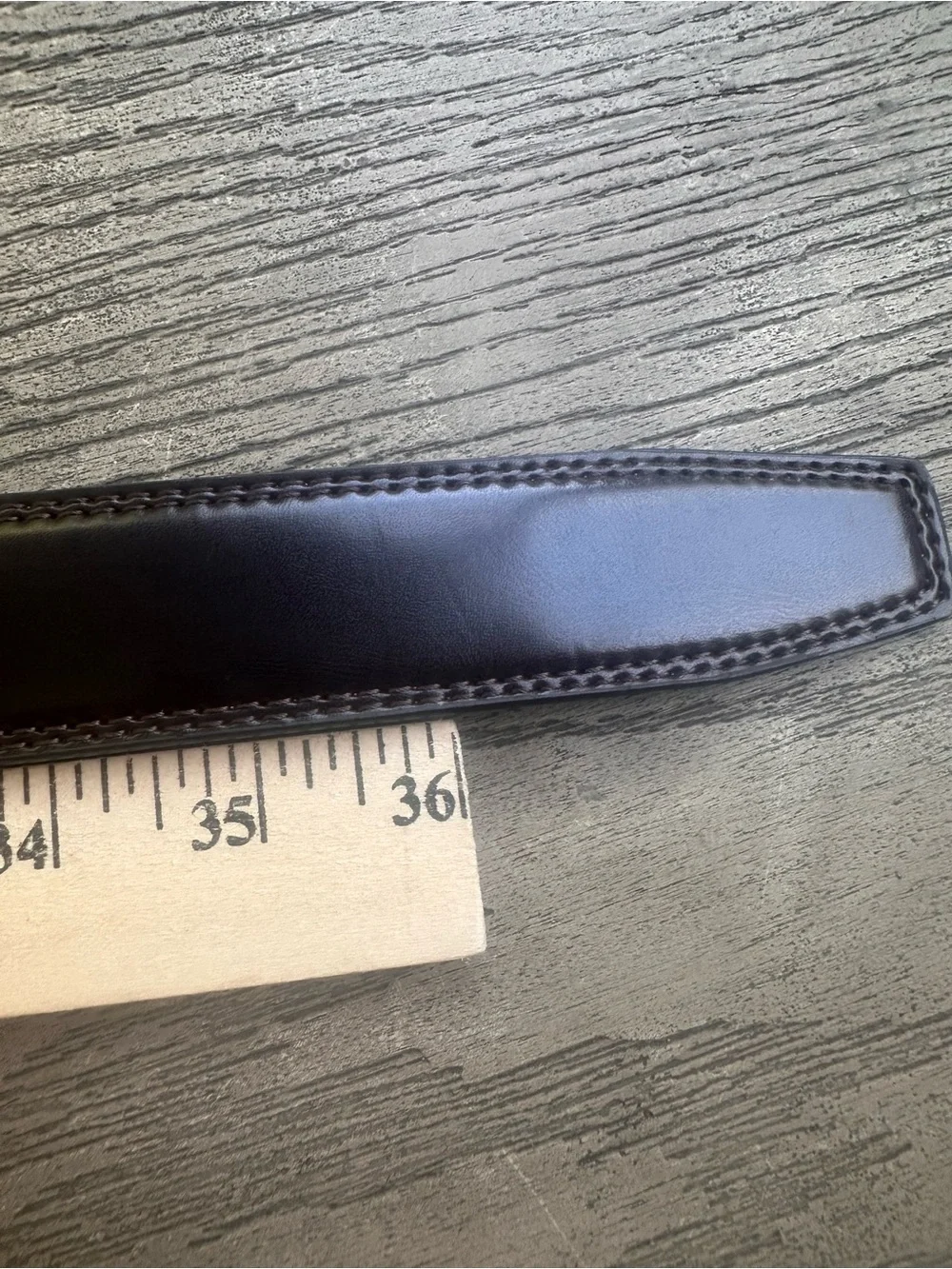 Men's Dark Brown Leather Reversible Dress Belt with Polished Buckle